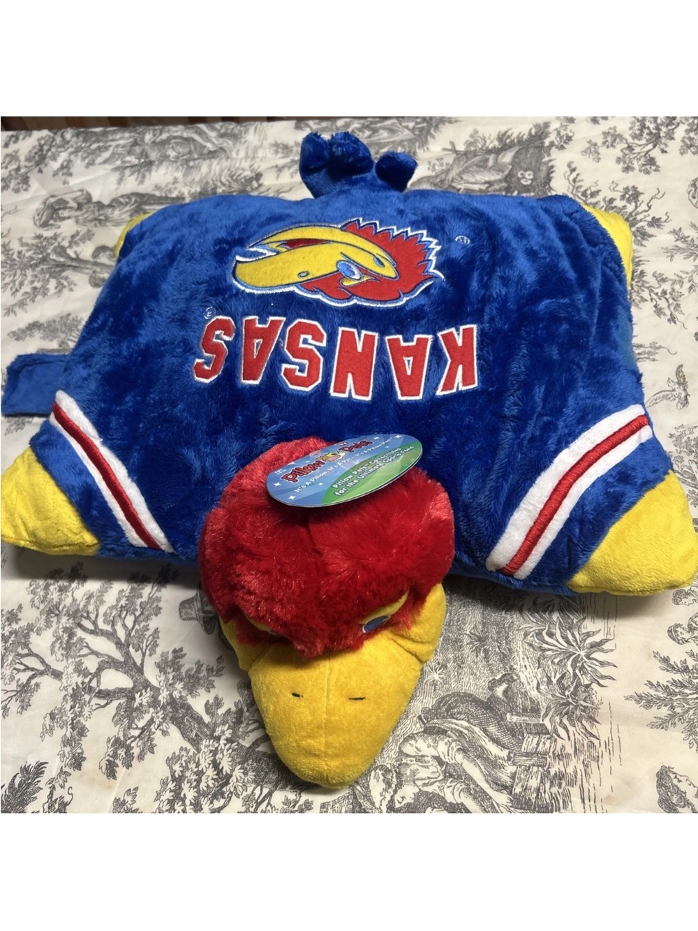 Kansas Jayhawks Plush Pillow Pet - Blue/Red/Yellow